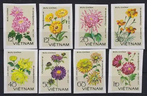 Vietnam 1978 Chrysanthemen Mi.-Nr. 999 U - 1006 U ungestempelt (*)
