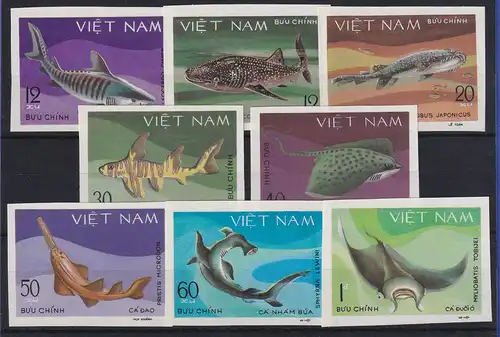 Vietnam 1980 Fische Mi.-Nr. 1111 U - 1118 U ungestempelt (*)