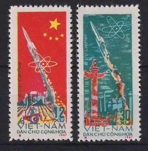 Vietnam Nord 1967 1. Chinesische Rakete Mi.-Nr. 483-484 ungestempelt (*)