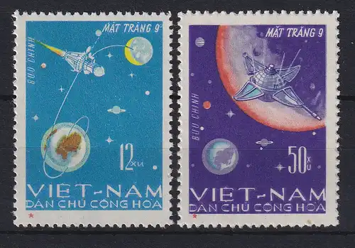 Vietnam Nord 1966 Mondlandung Luna 9 Mi.-Nr. 448 - 449 ungestempelt (*)