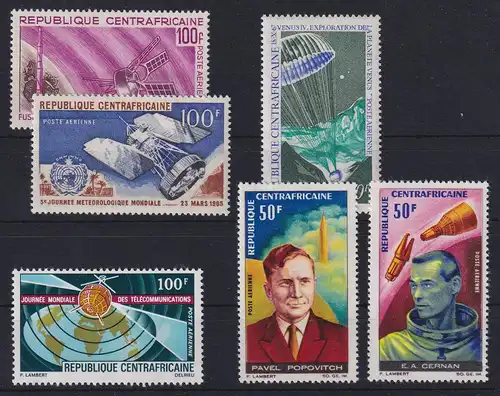 Zentralafrikanische Republik Lot mir 6 Werten - Raumfahrt **