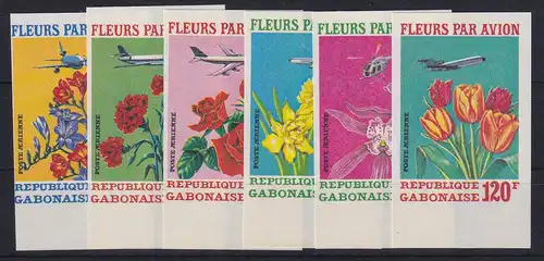 Gabun 1971 Versand von Blumen per Luftfracht Mi.-Nr. A 430 - F 430 postfrisch **