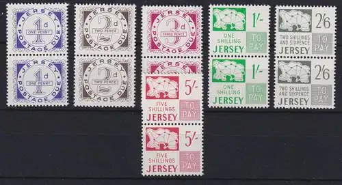 Jersey 1969 Portomarken Mi.-Nr. 1-6 senkr. Paare postfrisch **