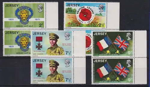Jersey 1971 Britische Legion Mi.-Nr. 53-56 Seitenrandpaare postfrisch **