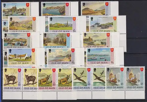 Isle of Man 1973 Sehenswürdigkeiten Mi.-Nr. 12-27 alles Randpaare postfrisch **