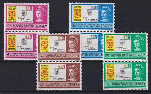 Jersey 1969 Eröffnung des Postdienstes Mi.-Nr. 22-25 senkr. Paare postfrisch **