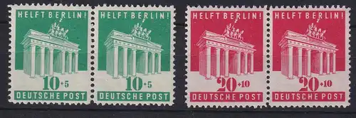 Bizone 1949 Berlin-Hilfe Mi.-Nr. 101-102 waag. Paare postfrisch **