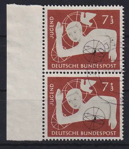 Bundesrepublik 1956 Jugend, Mi.-Nr. 232 senkr. Seitenrandpaar gestempelt