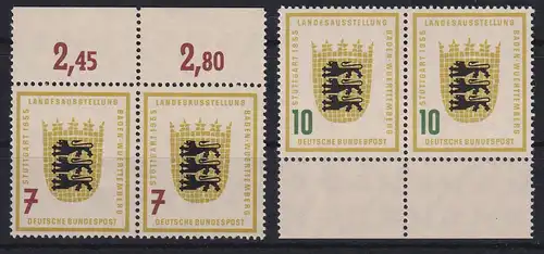 Bundesrepublik 1955 Ba.-Württemberg Mi.-Nr. 212-213 waag. Randpaare **