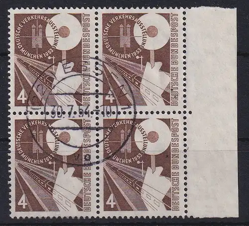 Bundesrepublik 1953 Verkehrsausst.Mi.-Nr. 167 Seitenrandviererblock gestempelt