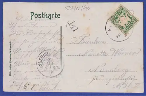 AK Gruss aus Floss/Oberpfalz, Ortsansicht, Marktplatz, Flossbach, gelaufen 1898?