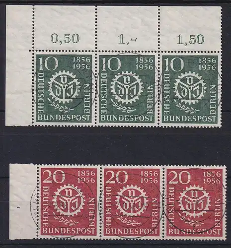 Berlin 1956 Verein dt. Ingenieure Mi.-Nr. 138-139 Eckrand- u. Randstreifen O