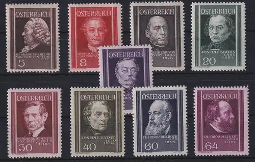 Österreich 1937 Österreichische Ärzte Mi.-Nr. 649-657 postfrisch **