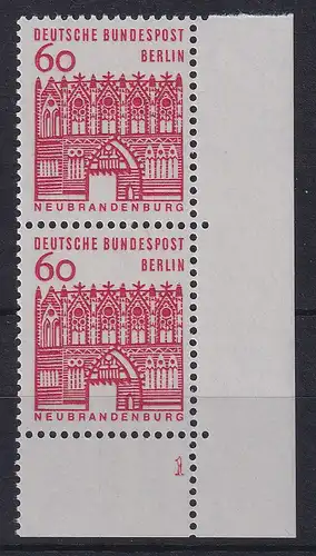 Berlin 1964 Neubrandenburg Mi.-Nr. 247 senkr. Eckrandpaar UR mit Formnummer 1 **