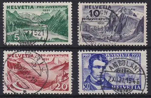 Schweiz 1931 Pro Juventute Landschaften Mi.-Nr. 246-249 gestempelt 