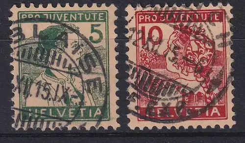 Schweiz 1915 Pro Juventute Mi.-Nr. 128-129 gestempelt 