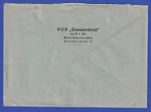 Dt. Reich Hitler ZSD aus Automatenrollen auf R-Brief von Berlin nach Brüx