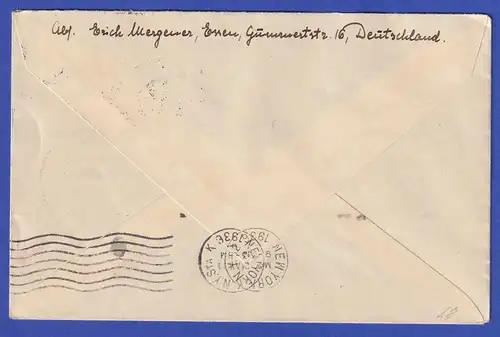 Dt. Reich Zeppelin-Brief LZ 129 Nordamerikafahrt 4.5.1936, nach New York