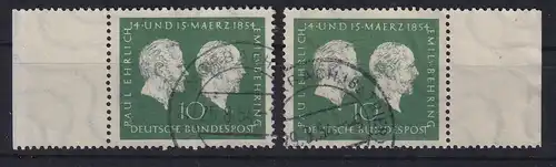 Bundesrepublik 1954 Ehrlich und Behring Mi.-Nr. 197 Seitenrandstücke gestempelt