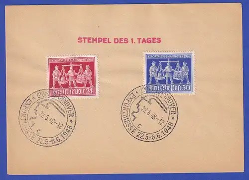 All. Besetzung Messe Hannover Mi.-Nr. 969-970 mit Ersttagsstempeln 22.5.48
