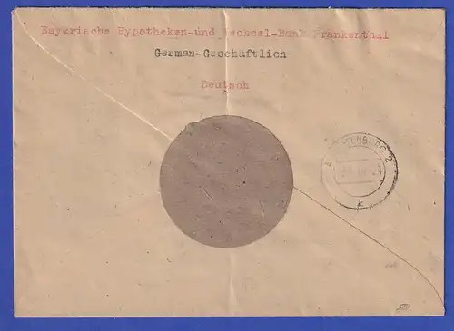 Franz. Zone MIF Wappen (u.a. 10Pfg) / Ziffern auf R-Brief aus Frankenthal 2.4.46