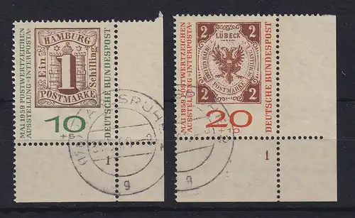 Bundesrepublik 1959 INTERPOSTA Mi.-Nr. 310-311 b Eckrandstücke UR Formnummer 1 O