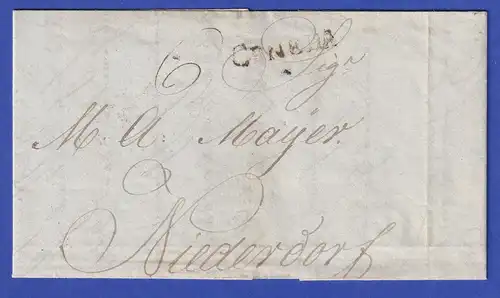 Österreich Geschäftsbrief mit Einzeiler CENEDA 1835
