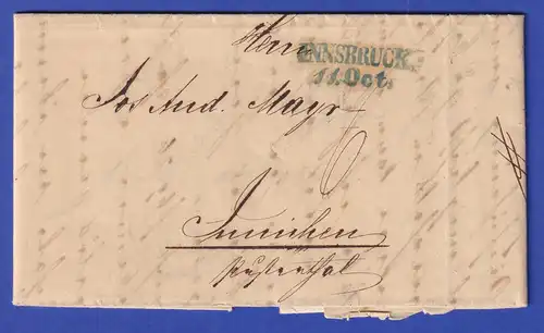 Österreich Geschäftsbrief mit Zweizeiler INNSBRUCK 1845 ?