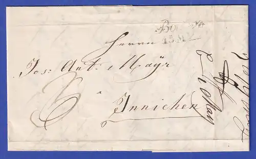 Österreich Geschäftsbrief mit Zweizeiler-Stempel Botzen 1849