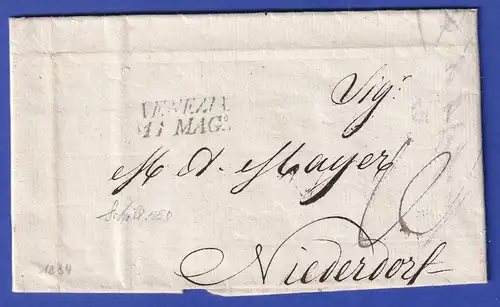Österreich Geschäftsbrief mit Zweizeiler VENEZIA 1834