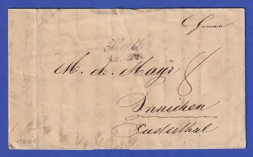 Österreich Geschäftsbrief mit Zweizeiler HALL 1841