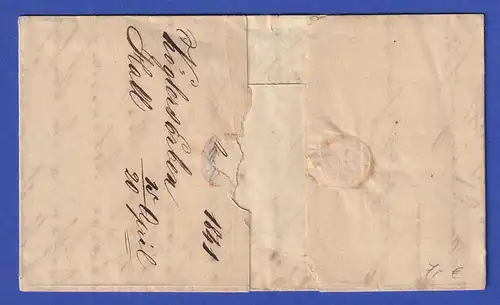 Österreich Geschäftsbrief mit Zweizeiler HALL 1841