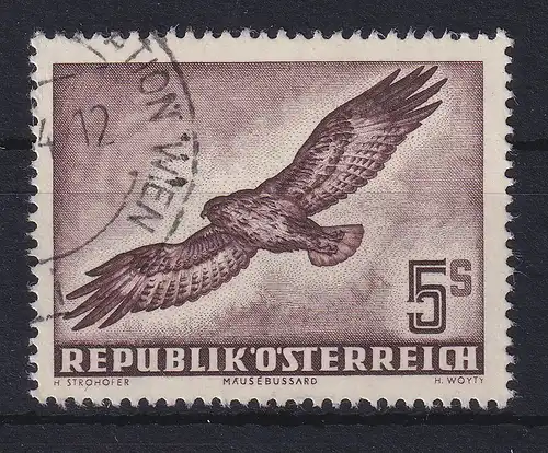 Österreich 1953 Mäusebussard Mi.-Nr. 986 gestempelt