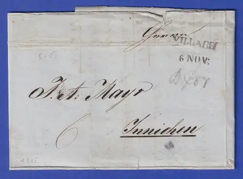 Österreich Geschäftsbrief mit Zweizeiler VILLACH 1845