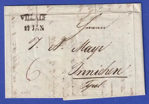 Österreich Geschäftsbrief mit Zweizeiler VILLACH von 1845