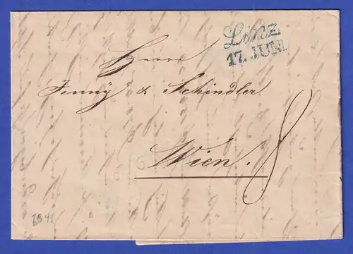 Österreich Geschäftsbrief mit Zweizeiler Linz 1841