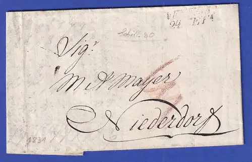 Österreich Geschäftsbrief mit Zweizeiler VENEZIA 1831