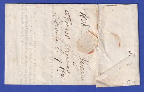 Österreich Geschäftsbrief mit Zweizeiler VENEZIA 1831