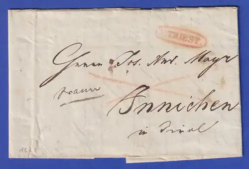 Österreich Geschäftsbrief mit Ovalstempel V.TRIEST 1831