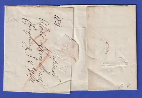 Österreich Geschäftsbrief mit Ovalstempel V.TRIEST 1831