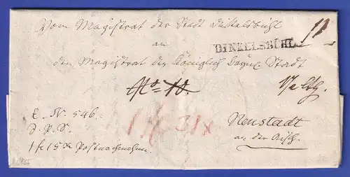 Bayern Dienstbrief mit Einzeiler-Stempel DINKELKSBÜHL 1834