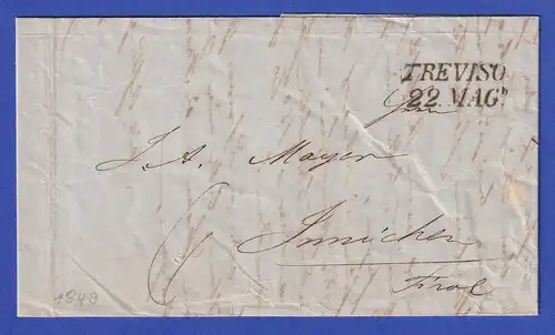Österreich Geschäftsbrief mit Zweizeiler TREVISO 1849