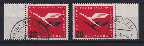 Bundesrepublik 1955 Lufthansa Mi.-Nr. 208 Randstücke gestempelt