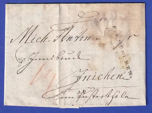 Bayern Geschäftsbrief mit Rayon-Stempel R.4.MÜNCHEN von 1823