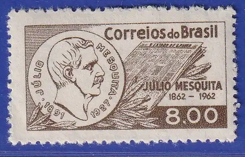 Brasilien 1962 100. Geburtstag von Julio de Mesquita Mi.-Nr. 1020 **  