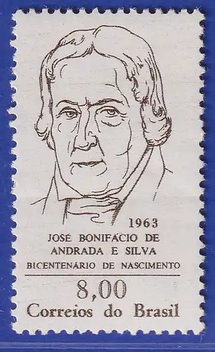 Brasilien 1963 Jose Bonifacio de Andrada e Silva Mi.-Nr. 1037 **  
