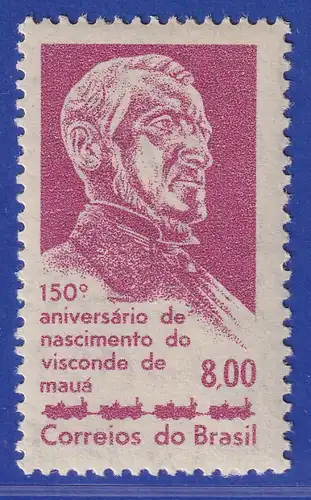 Brasilien 1963 Visconde de Mauá, Eisenbahn-Pionier Mi.-Nr. 1050 **