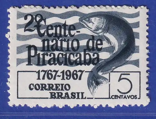Brasilien 1967 Stadt Piracicaba Sao Paulo Fisch Wellen  Mi.-Nr. 1142 **