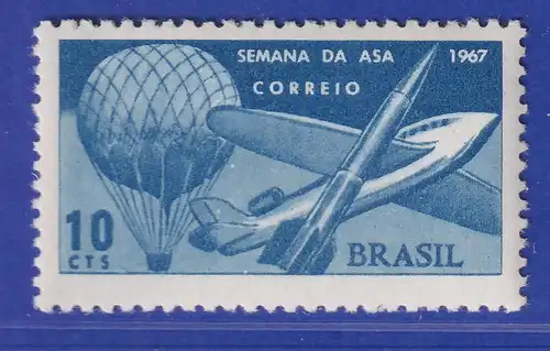 Brasilien 1967 Flugwoche Ballon Flugzeug Rakete Mi.-Nr. 1151 **