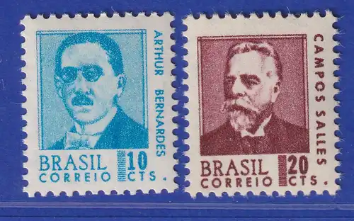 Brasilien 1967 Freimarken Arthur Bernardes und Campos Salles Mi.-Nr. 1153-54 **